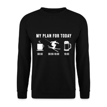Skifahren Skifahrer Skiparty Ski Geschenke - Unisex Pullover - Schwarz - Vorne - Alina (178cm) & Michal (187cm)
