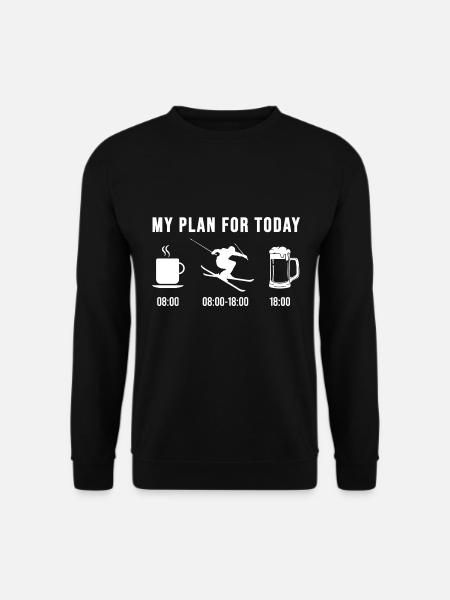 Skifahren Skifahrer Skiparty Ski Geschenke - Unisex Pullover - Schwarz