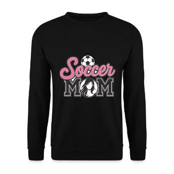 Fußballmama ist stolze Unterstützerin - Unisex Pullover - Schwarz - Vorne - Alina (178cm) & Michal (187cm)