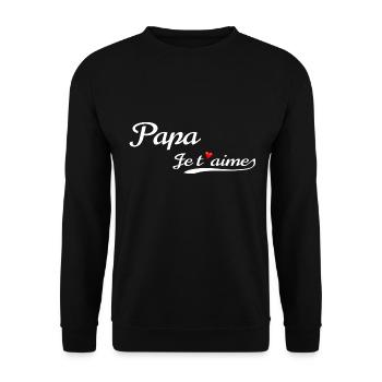 PAPA je t'aime - Je t'aime papa - Sweat-shirt Unisexe - noir - Devant - Alina (178cm) & Michal (187cm)