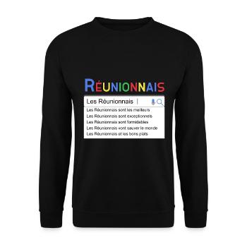 Réunionnais Moteur De Recherche Cadeau La Réunion - Sweat-shirt Unisexe - noir - Devant - Alina (178cm) & Michal (187cm)