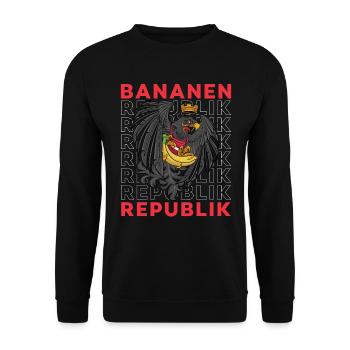 Bananenrepublik Österreich Bundesadler Österreich - Unisex Pullover - Schwarz - Vorne - Alina (178cm) & Michal (187cm)