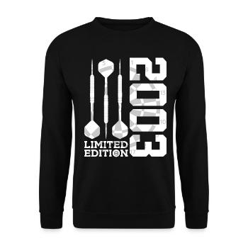 LIMITED EDITION 2003 DARTS 23RD BIRTHDAY - Unisex Sweatshirt - black - Front - Alina (178cm) & Michal (187cm)
