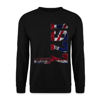ÉDITION LIMITÉE ANGLETERRE 1977 49E ANNIVERSAIRE BRITANNIQUE - Sweat-shirt Unisexe - noir - Devant - Alina (178cm) & Michal (187cm)