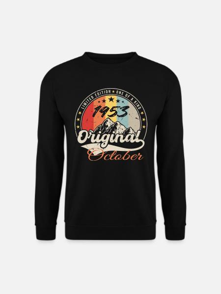 Oktober 1953 Geburtstagsgeschenk - Oktober 1953 - Unisex Pullover - Schwarz