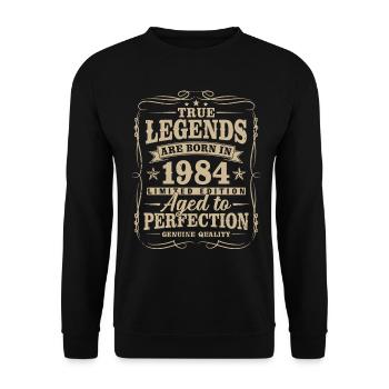 Vintage 1984 né légendes cadeau d’anniversaire - Sweat-shirt Unisexe - noir - Devant - Alina (178cm) & Michal (187cm)
