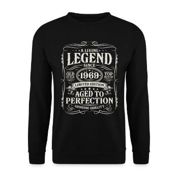 Né en 1969 Légende vivante 1969 - Sweat-shirt Unisexe - noir - Devant - Alina (178cm) & Michal (187cm)