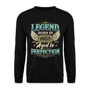 Legend 1955 Born Vintage Cadeau d’anniversaire - Sweat-shirt Unisexe - noir - Devant - Alina (178cm) & Michal (187cm)