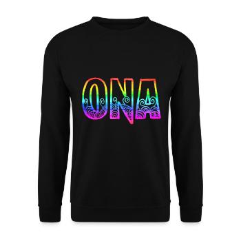 ona rs rainbow - Unisex Sweatshirt - black - Front - Alina (178cm) & Michal (187cm)