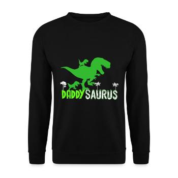 Dinosaur Gift Daddysaurus 2 Two Kids. - Sweat-shirt Unisexe - noir - Devant - Alina (178cm) & Michal (187cm)