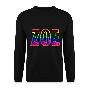 zoe rs arc-en-ciel - Sweat-shirt Unisexe - noir - Devant - Alina (178cm) & Michal (187cm)