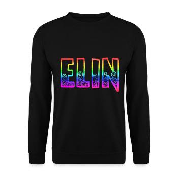 elin rs regenbogen - Unisex Pullover - Schwarz - Vorne - Alina (178cm) & Michal (187cm)
