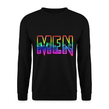 men rs regenbogen - Unisex Pullover - Schwarz - Vorne - Alina (178cm) & Michal (187cm)