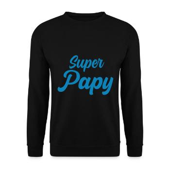Super Papy Héros Des Petits-Enfants - Sweat-shirt Unisexe - noir - Devant - Alina (178cm) & Michal (187cm)