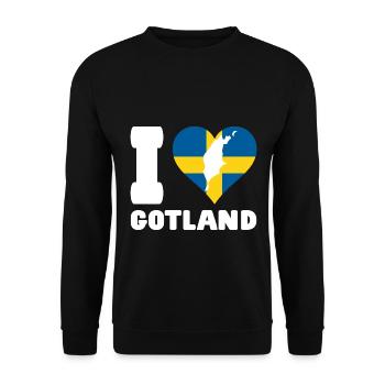 I LOVE GOTLAND Sweden - Unisex Sweatshirt - black - Front - Alina (178cm) & Michal (187cm)