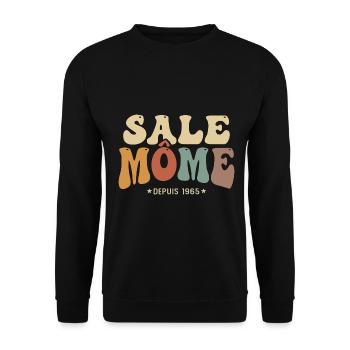 1965 cadeau anniversaire Homme sale môme 60 ans - Sweat-shirt Unisexe - noir - Devant - Alina (178cm) & Michal (187cm)