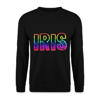 iris rs regenbogen - Unisex Pullover - Schwarz - Vorne - Alina (178cm) & Michal (187cm)