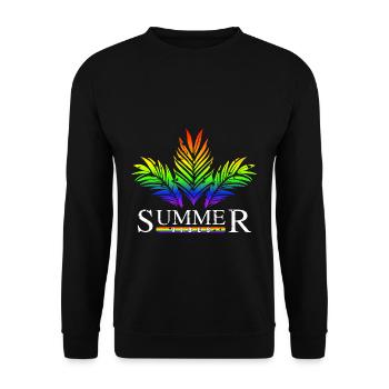 Summer Vibes pride rainbow flag LGBT - Unisex Sweatshirt - black - Front - Alina (178cm) & Michal (187cm)