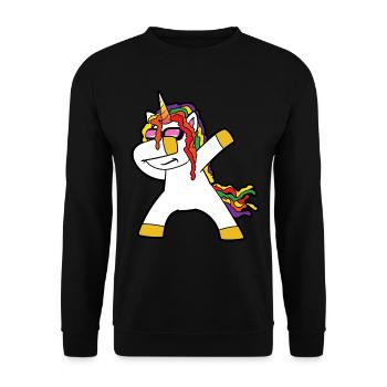 Cute Funny Cool Unicorn Unicorns fable - Unisex Sweatshirt - black - Front - Alina (178cm) & Michal (187cm)