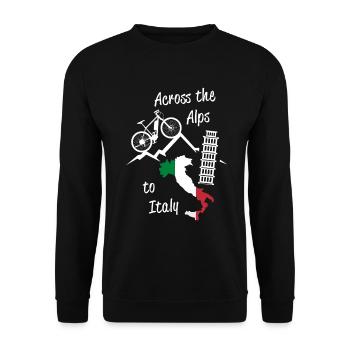 Alpine crossing Alps Italy MTB - Unisex Sweatshirt - black - Front - Alina (178cm) & Michal (187cm)
