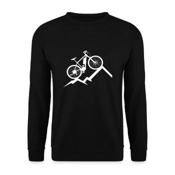 Alpine crossing Alps Italy MTB - Unisex Sweatshirt - black - Front - Alina (178cm) & Michal (187cm)