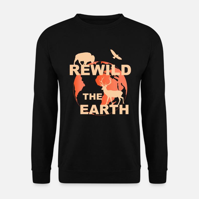 rewild rewilding Verwilderung der Erde - Unisex Pullover - Schwarz