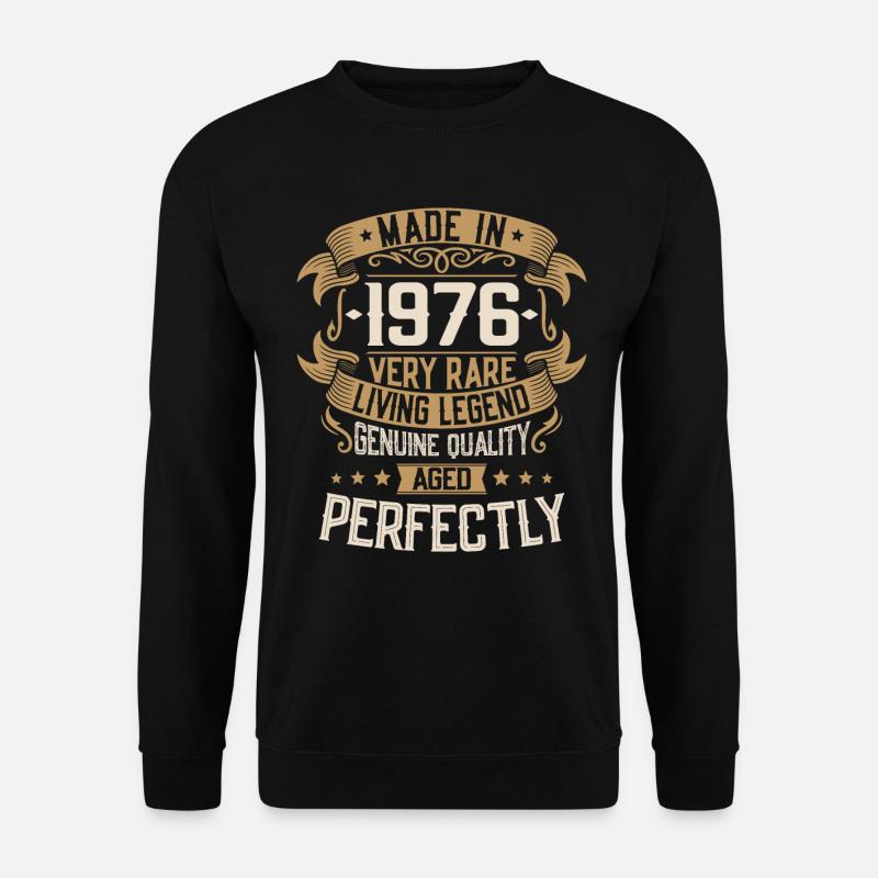1976 Jahrgang geboren Geburtstag Geschenk - Unisex Pullover - Schwarz