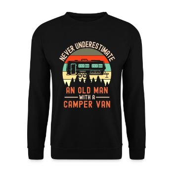 Ne sous-estimez jamais un vieil homme avec un camping-car - Sweat-shirt Unisexe - noir - Devant - Alina (178cm) & Michal (187cm)