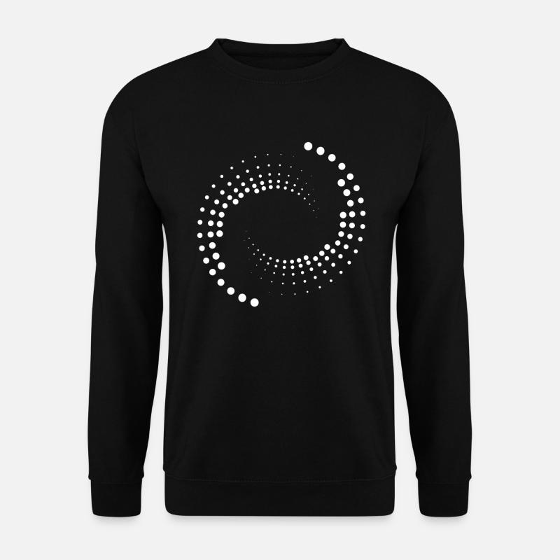 Spirale avec cercles blancs - Sweat-shirt Unisexe - noir