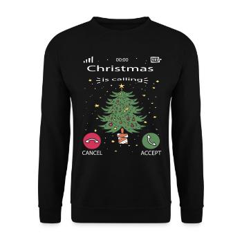 Noël approche. Noël approche. Arbre - Sweat-shirt Unisexe - noir - Devant - Alina (178cm) & Michal (187cm)
