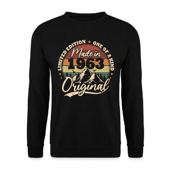 Original 1963 Vintage Retro Birthday Gift - Unisex Sweatshirt - black - Front - Alina (178cm) & Michal (187cm)
