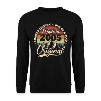 Original 2005 Vintage Rétro Cadeau D'anniversaire - Sweat-shirt Unisexe - noir - Devant - Alina (178cm) & Michal (187cm)