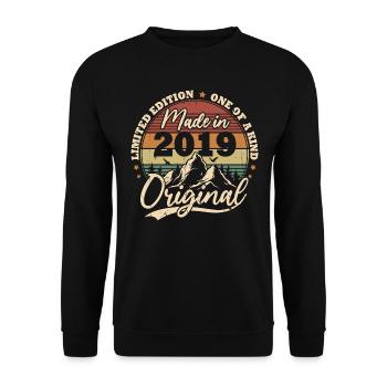 Original 2019 Vintage Rétro Cadeau D'anniversaire - Sweat-shirt Unisexe - noir - Devant - Alina (178cm) & Michal (187cm)