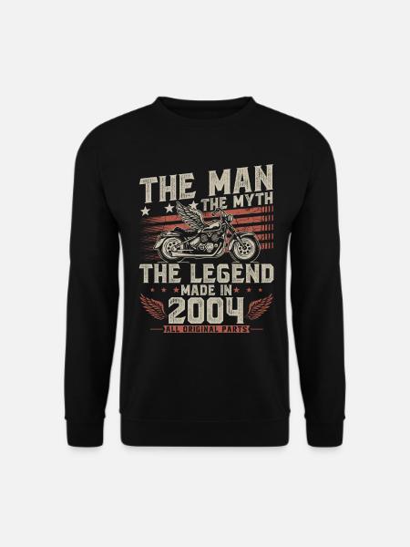 2004 Jahrgang Mann Mythos Legende Motorrad - Unisex Pullover - Schwarz