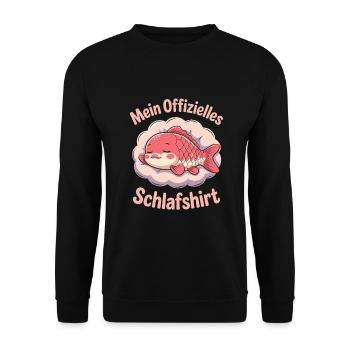 Mein offizielles Karpfen-Schlafshirt - Unisex Pullover - Schwarz - Vorne - Alina (178cm) & Michal (187cm)