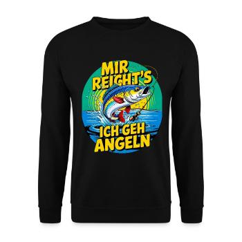 Mir reicht’s – Ich geh angeln! - Unisex Pullover - Schwarz - Vorne - Alina (178cm) & Michal (187cm)