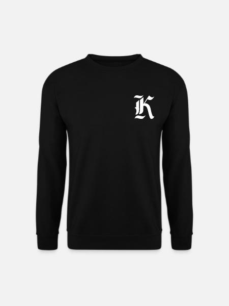 Buchstabe K personalisiertes Geschenk Alphabet Vorname Weihnachten - Unisex Pullover - Schwarz