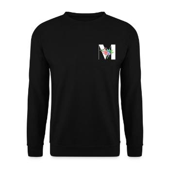 Letter M personalized gift alphabet first name Christmas - Unisex Sweatshirt - black - Front - Alina (178cm) & Michal (187cm)