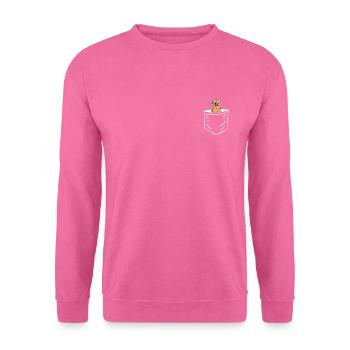 Chien dans la poche de poitrine pour les propriétaires de chiens avec Labrador - Sweat-shirt Unisexe - rose - Devant