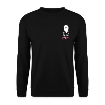 Zwergspitz - Unisex Pullover - Schwarz - Vorne - Alina (178cm) & Michal (187cm)