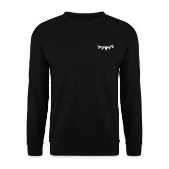 Pennant Garland _outline_white_pastel - Unisex Sweatshirt - black - Front - Alina (178cm) & Michal (187cm)