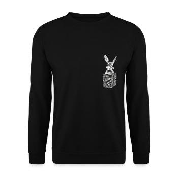Rabbit in breast pocket - Unisex Sweatshirt - black - Front - Alina (178cm) & Michal (187cm)
