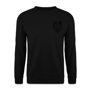 Loup aux yeux verts - Sweat-shirt Unisexe - noir - Devant - Alina (178cm) & Michal (187cm)