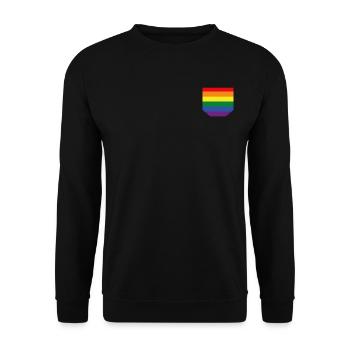 Breast pocket LGBT colorful gift idea - Unisex Sweatshirt - black - Front - Alina (178cm) & Michal (187cm)