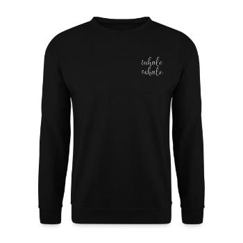Inhale Exhale - Unisex Sweatshirt - black - Front - Alina (178cm) & Michal (187cm)