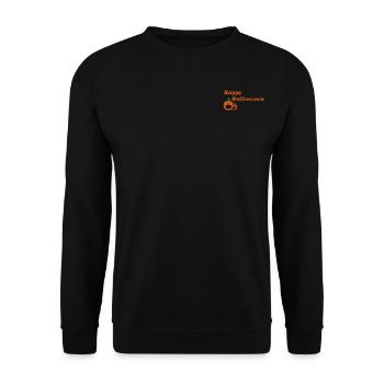 Kürbis mit Maske - Unisex Pullover - Schwarz - Vorne - Alina (178cm) & Michal (187cm)