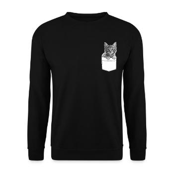 Petit chat mignon dans un sac - Sweat-shirt Unisexe - noir - Devant - Alina (178cm) & Michal (187cm)
