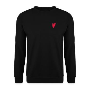 Coeur rouge - Sweat-shirt Unisexe - noir - Devant - Alina (178cm) & Michal (187cm)