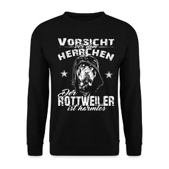 Rottweiler Herrchen - Unisex Pullover - Schwarz - Vorne - Alina (178cm) & Michal (187cm)