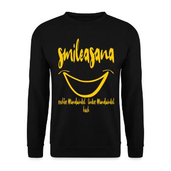 smileasana - Unisex Sweatshirt - black - Front - Alina (178cm) & Michal (187cm)